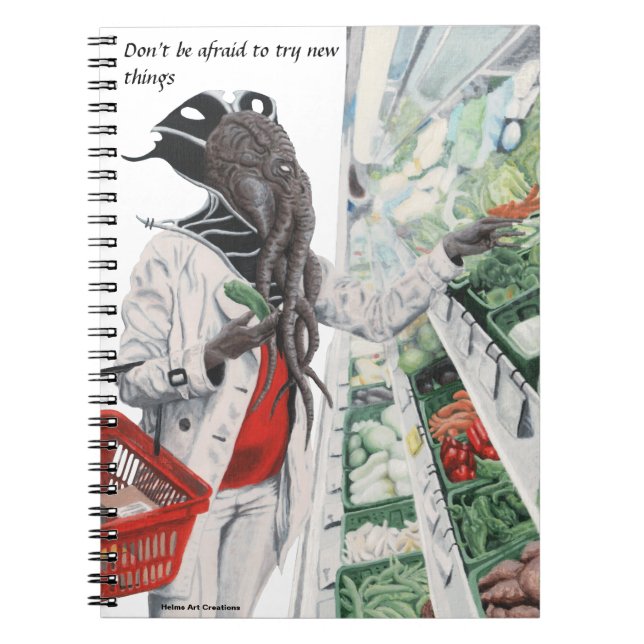 Mind Flayer Grocery Store Fantasy Spiral Notebook (Front)