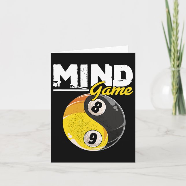 Mind Game Billiards Snooker Cue Stick Pool Billiar Card (Front)