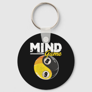 Mind Game Billiards Snooker Cue Stick Pool Billiar Keychain