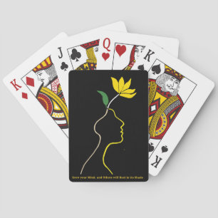 Mind in Bloom" Minimalist Line Art  Playing Cards