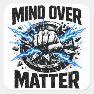 Mind Over Matter – Mental Toughness Gym Square Sticker