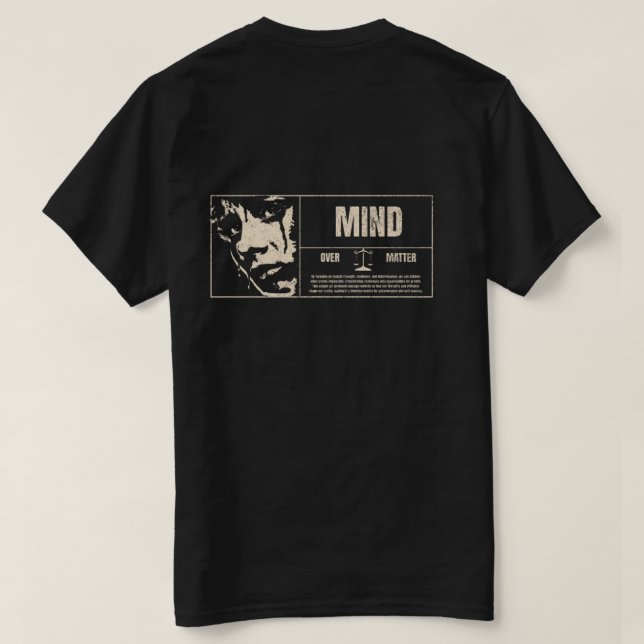 Mind over Matter Minimal Hommes T-shirt Design (Design dos)