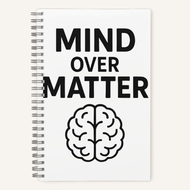  Mind Over Matter – T-shirt à Texte Noir et Design Notebook (Front)