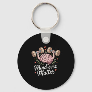 Mind Over Motivational Brain Lifting Weights Keychain