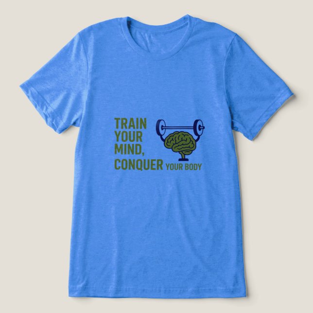 Mind Over Muscles – Focus and Strength Motivationa Tri-Blend Shirt (Design Front)