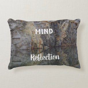 Mind Reflection Rock Wall Inspirational Accent Pillow