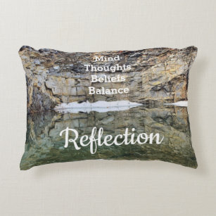 Mind Rock Cliff Wall Reflection Inspirational  Accent Pillow