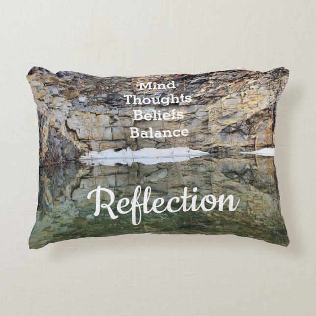 Mind Rock Cliff Wall Reflection Inspirational  Accent Pillow (Front)