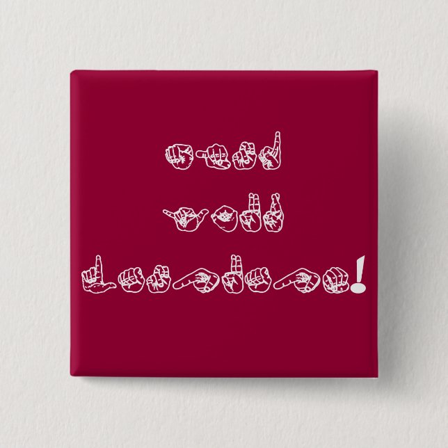 Mind your language! 2 inch square button (Front)