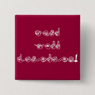 Mind your language! 2 inch square button