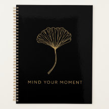 Mind Your Moment | Gold Ginkgo Leaf Minimalist Pla