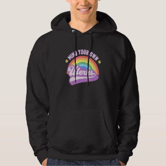 Mind Your Own Uterus Pro Roe Retro Rainbow Hoodie
