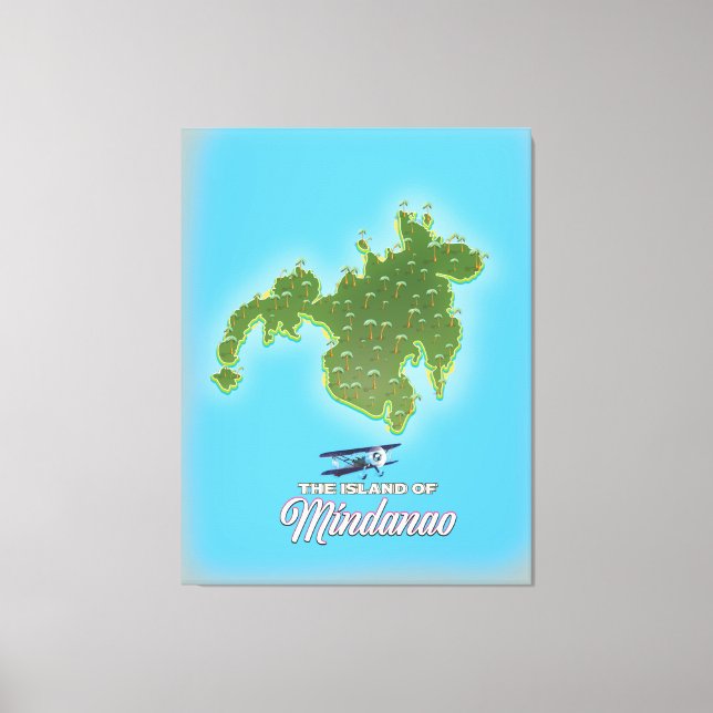 Mindanao Map Canvas Print (Front)