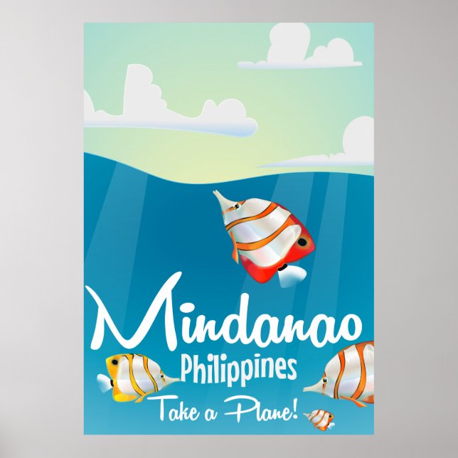 Mindanao, philippines cartoon travel poster (Front)