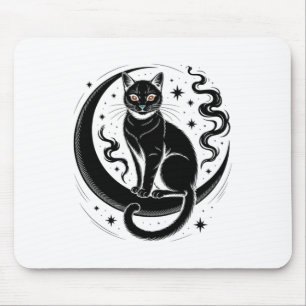Mindful Cat Lotus Flower Yoga Spirituality Tee  Mouse Pad