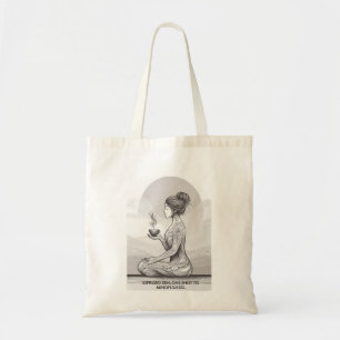 Mindful Espresso Zen Meditation One Shot Buddha Tote Bag