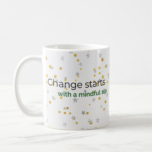 Mindful Gold & Silver Coffee Mug (Left)