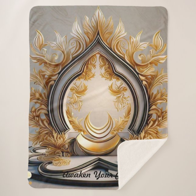 "Mindful Inner Reflection" Sherpa Blanket (Front)
