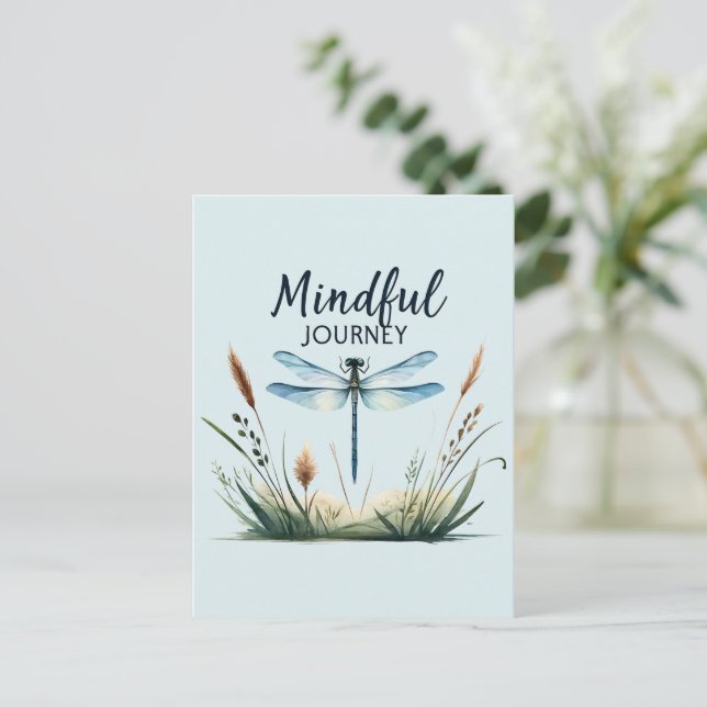 Mindful Journey - Dragonfly Nature Postcard (Standing Front)