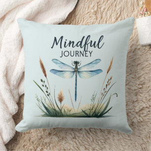 Mindful Journey - Dragonfly Nature Throw Pillow