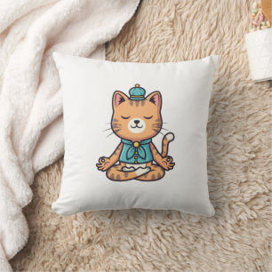 Mindful Monarch Cat Throw Pillow