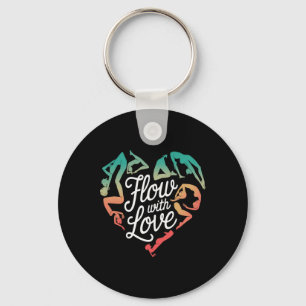 Mindful Movement Flow With Love Yoga Heart Energy  Keychain