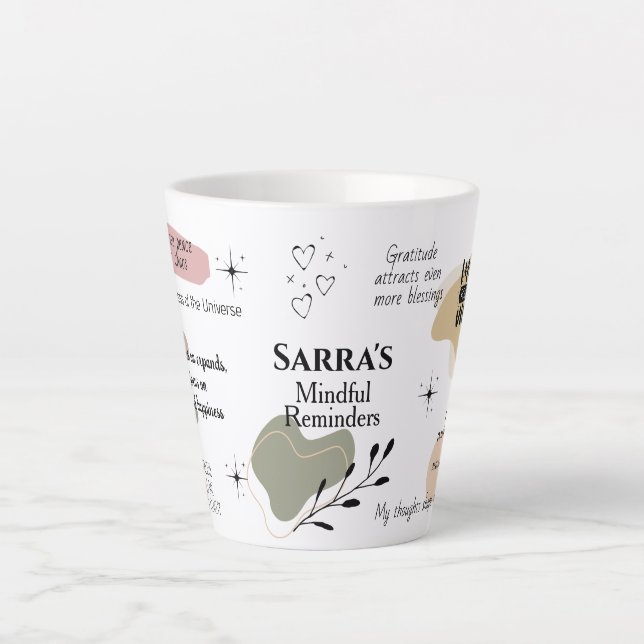 Mindful Reminders Manifestation Latte Mug (Front)