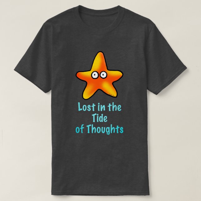 Mindful Starfish in Ocean Tide T-Shirt (Design Front)
