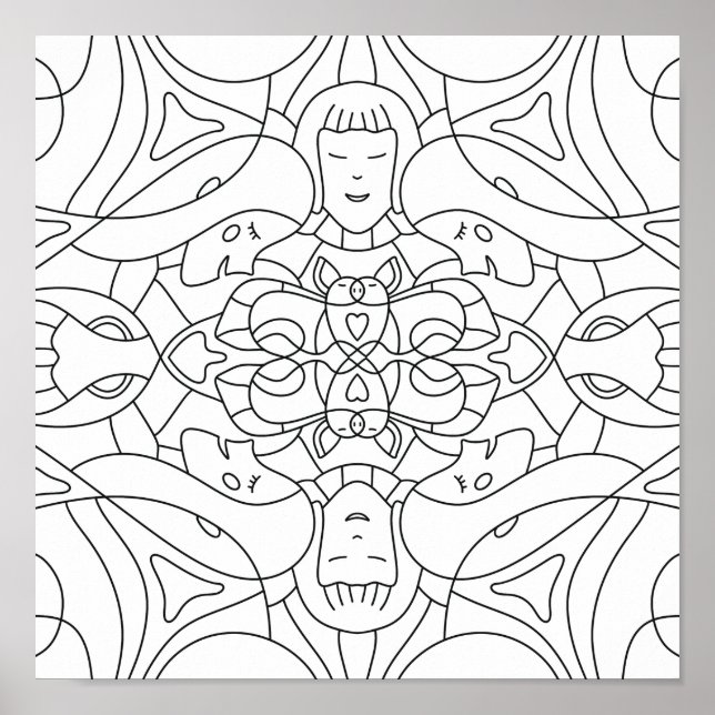 Mindful Summer: Playful Colouring Poster (Front)