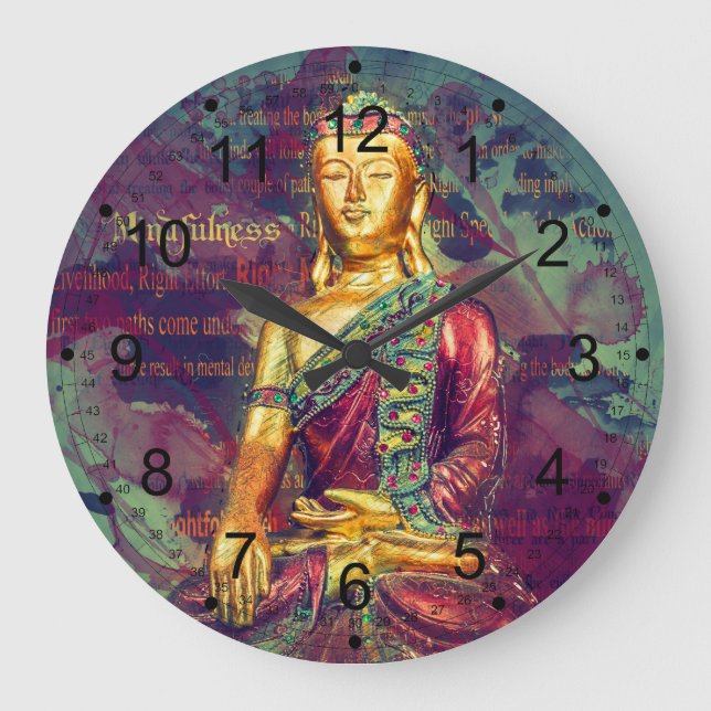 Mindfulness Buddha Large Clock (Front)