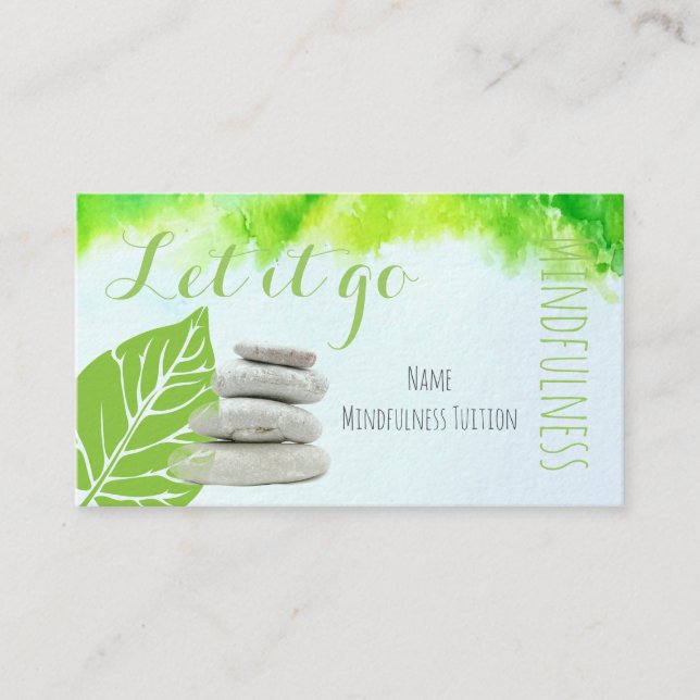 Mindfulness Business Card Template Edit Both Sides (Front)