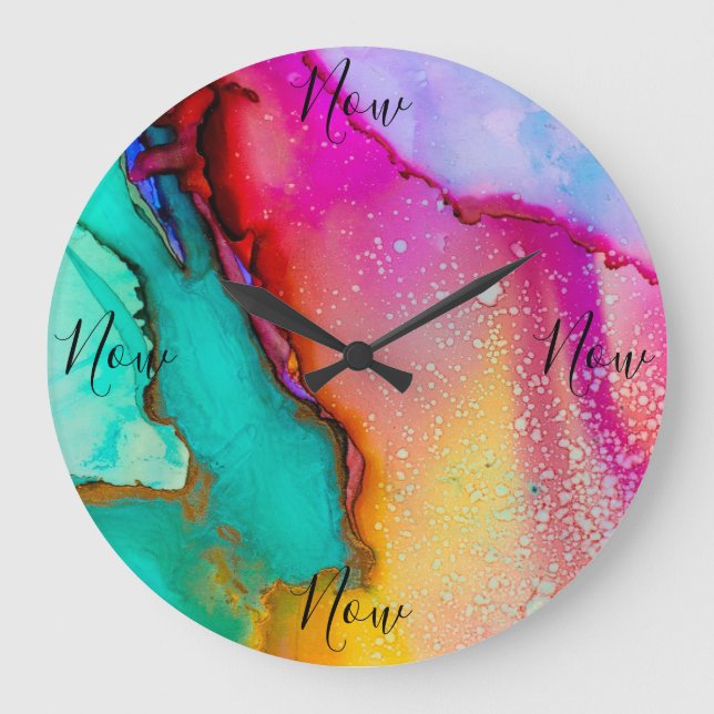 Mindfulness Clock with Watercolor Background (Front)