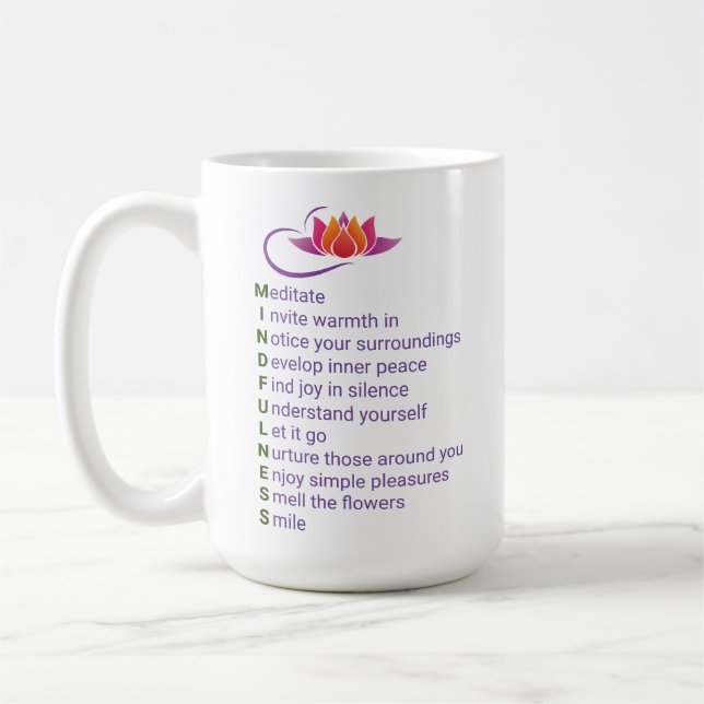 Mindfulness Gift Mug Expressions for every letter (Left)