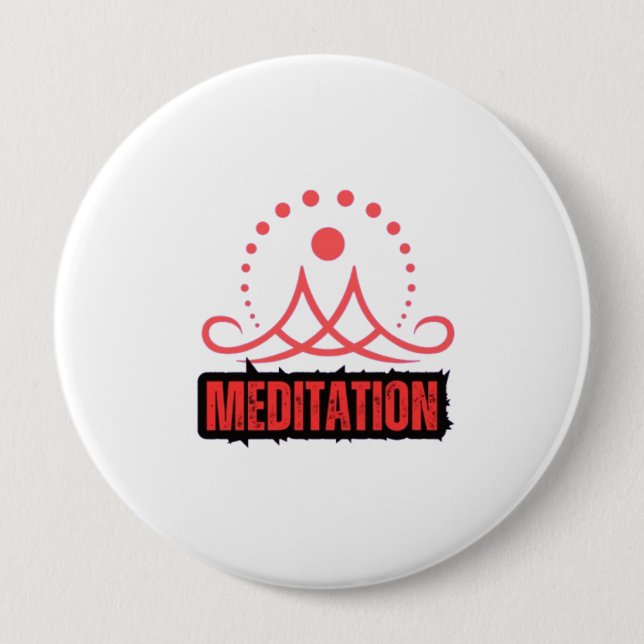 Mindfulness Meditation 4 Inch Round Button (Front)