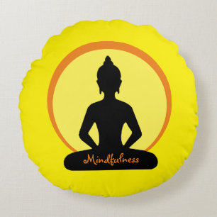 Mindfulness & Meditation (Buddha Studio decor) Round Pillow