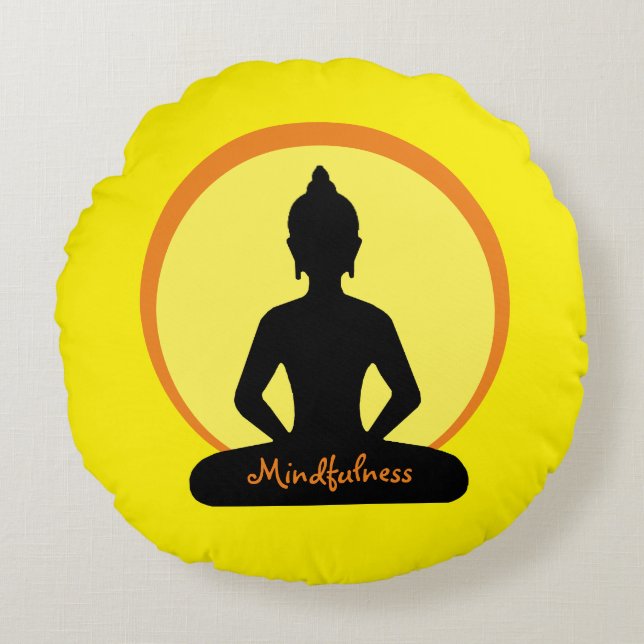 Mindfulness & Meditation (Buddha Studio decor) Round Pillow (Front)