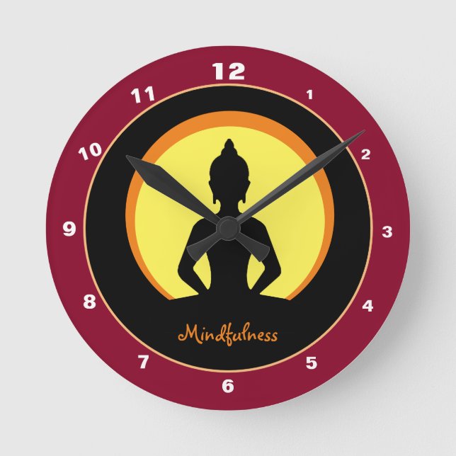 Mindfulness & Meditation Design Clock Buddha /monk (Front)
