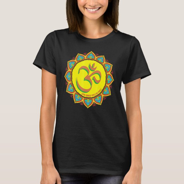 Mindfulness Om Ohm Mandala Buddhism Yoga Meditatio T-Shirt (Front)