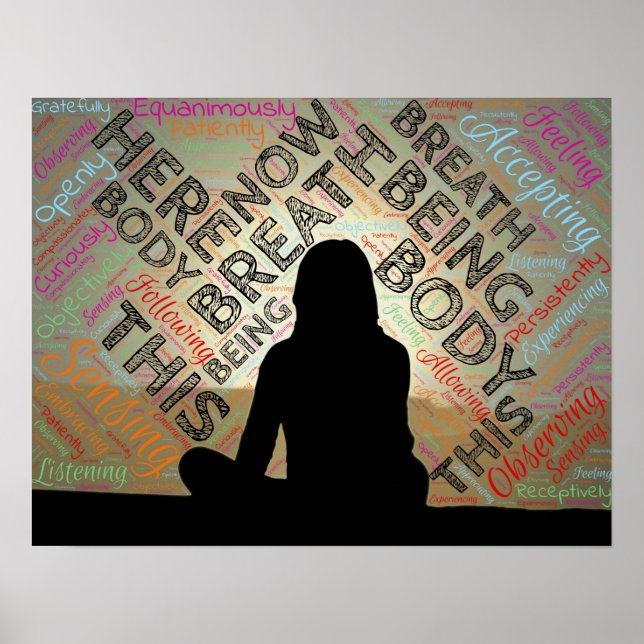 MINDFULNESS Poster Meditation Breath Stillness (Front)