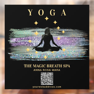 ** Mindfulness Reiki Woman Yoga Magic Meditation  Window Cling