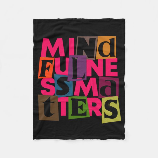 Mindfulness S Sticker  Fleece Blanket (Front)
