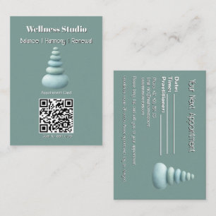 Mindfulness Wellness Consultant Zen Lotus Teal Appointment Card