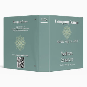 Mindfulness Wellness Consultant Zen Lotus Teal Binder