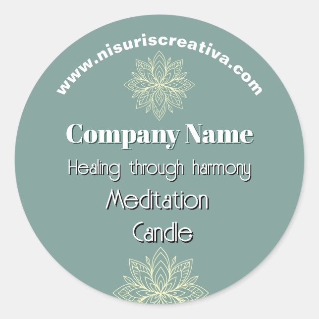Mindfulness Wellness Consultant Zen  Lotus Teal Classic Round Sticker (Front)