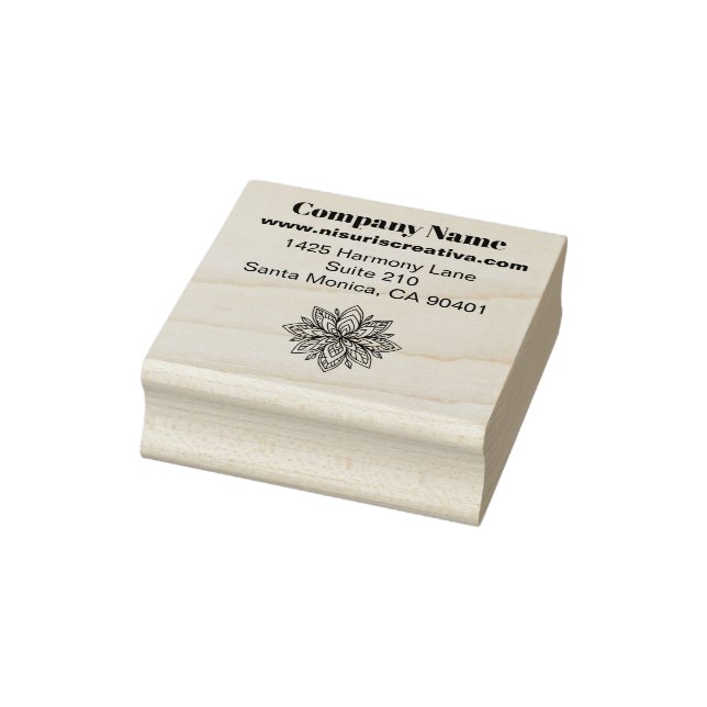 Mindfulness Wellness Consultant Zen  Lotus Teal Rubber Stamp (Stamp)