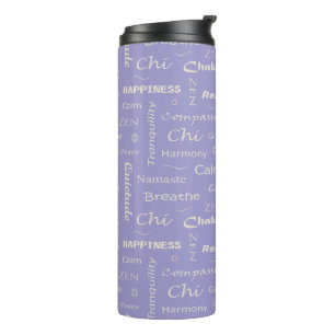 Mindfulness Wellness Words Typographic Pattern Thermal Tumbler