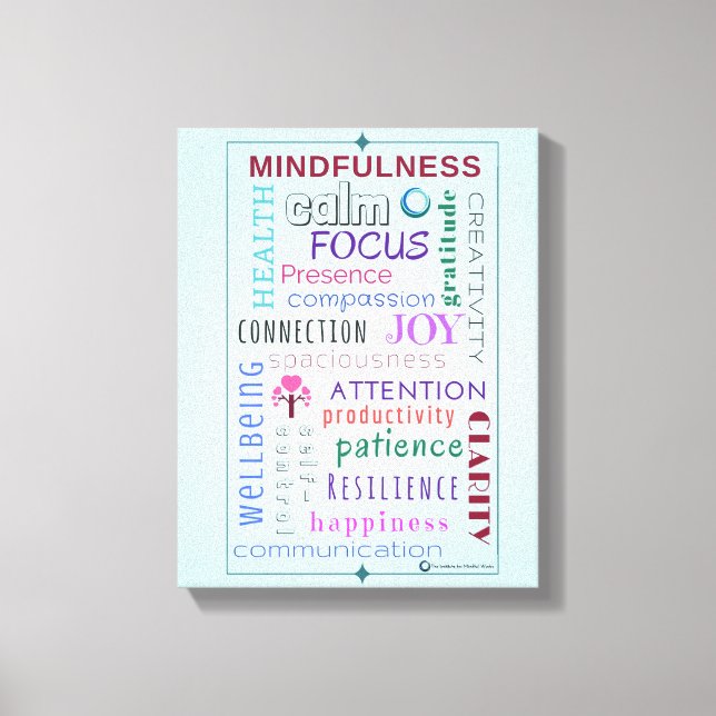 Mindfulness word jumble canvas print (Front)