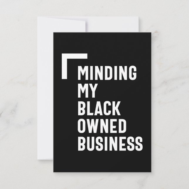 Minding My Black Owned Business Shirt Entrepreneur RSVP Card (Front)