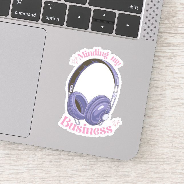 Minding my business| headphone sticker (Detail)
