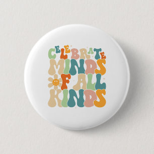 Minds Of All Kinds Mental Health Autism Awareness 2 Inch Round Button